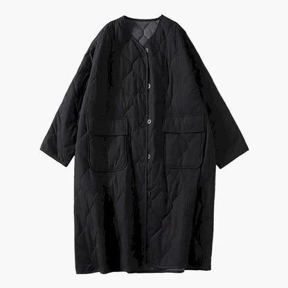 Damen Steppmantel Oversize Stil für Herbst und Winter – Lässiger Komfort mit großen Taschen