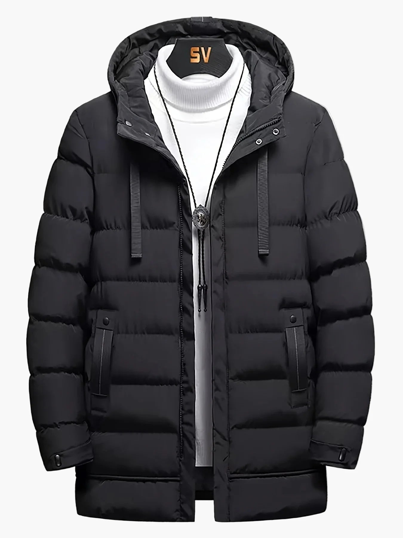 Herren Winter Steppmantel Lang Parka mit Kapuze – Casual Stil für Alltag & Outdoor