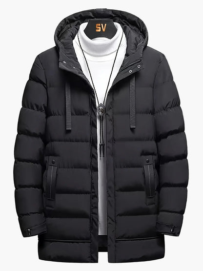Herren Winter Steppmantel Lang Parka mit Kapuze – Casual Stil für Alltag & Outdoor
