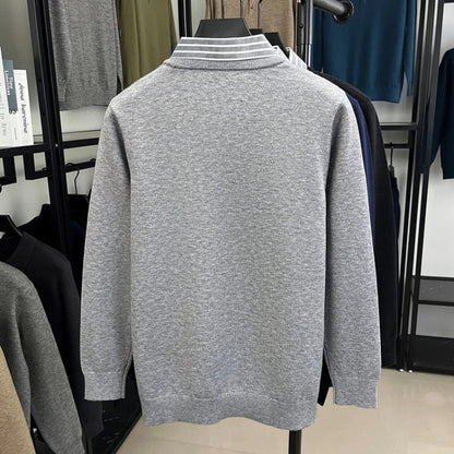 Herren Pullover mit Streifenhemdkragen – Eleganter Business Casual Look für Büro und Alltag