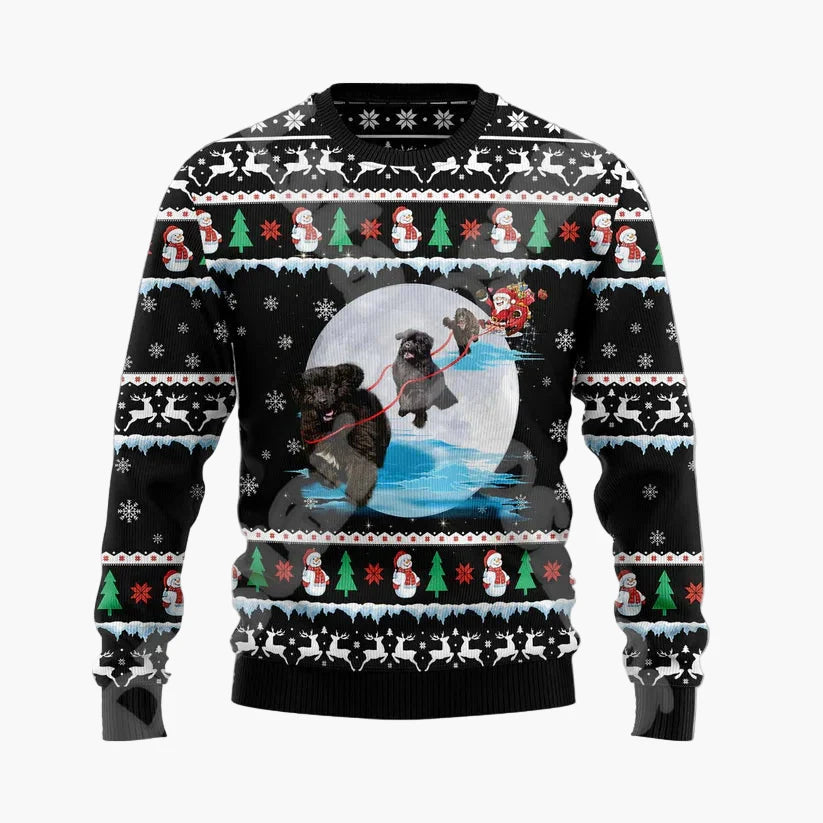 Herren Weihnachts-Pullover Lustig Santa auf dem Kamin – Origineller Ugly Christmas Sweater für Feiertage & Partys