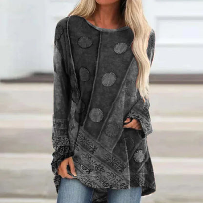 Alison – Damen 3D Bedrucktes Graffiti Langarm T-Shirt