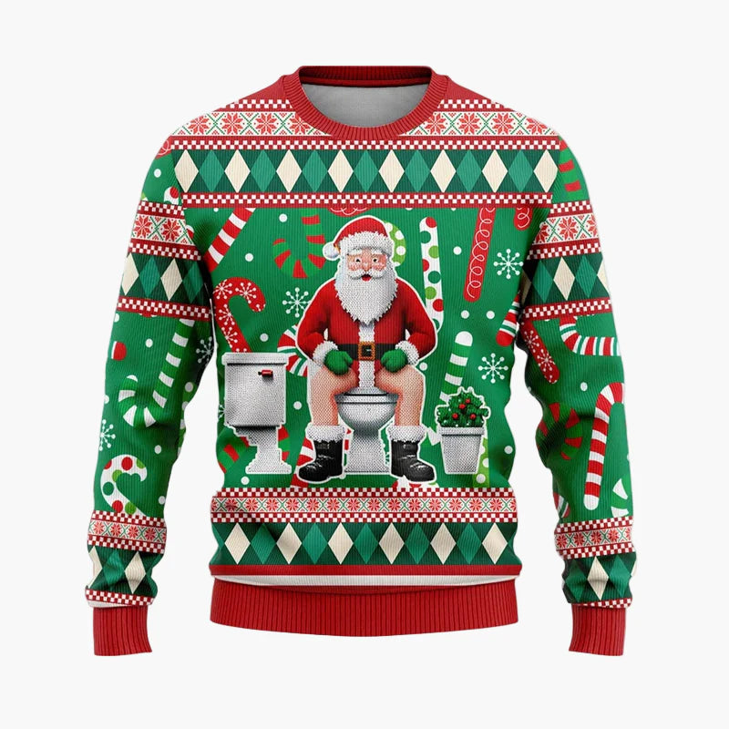 Herren Ugly Christmas Sweater Hip Hop Santa Claus – Lustiger Weihnachtspullover für Partys & Freizeit