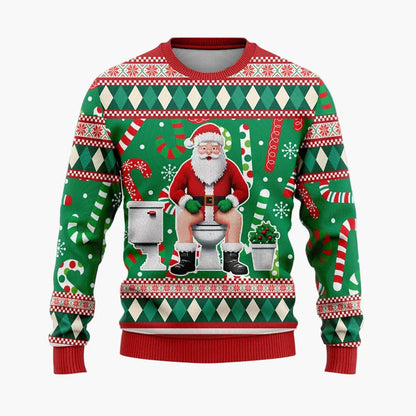 Herren Ugly Christmas Sweater Hip Hop Santa Claus – Lustiger Weihnachtspullover für Partys & Freizeit