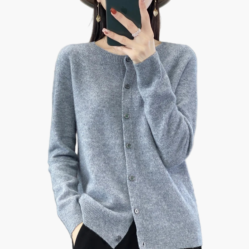 Damen Strickjacke Klassisch Elegant – Cardigan für Alltag und Büro