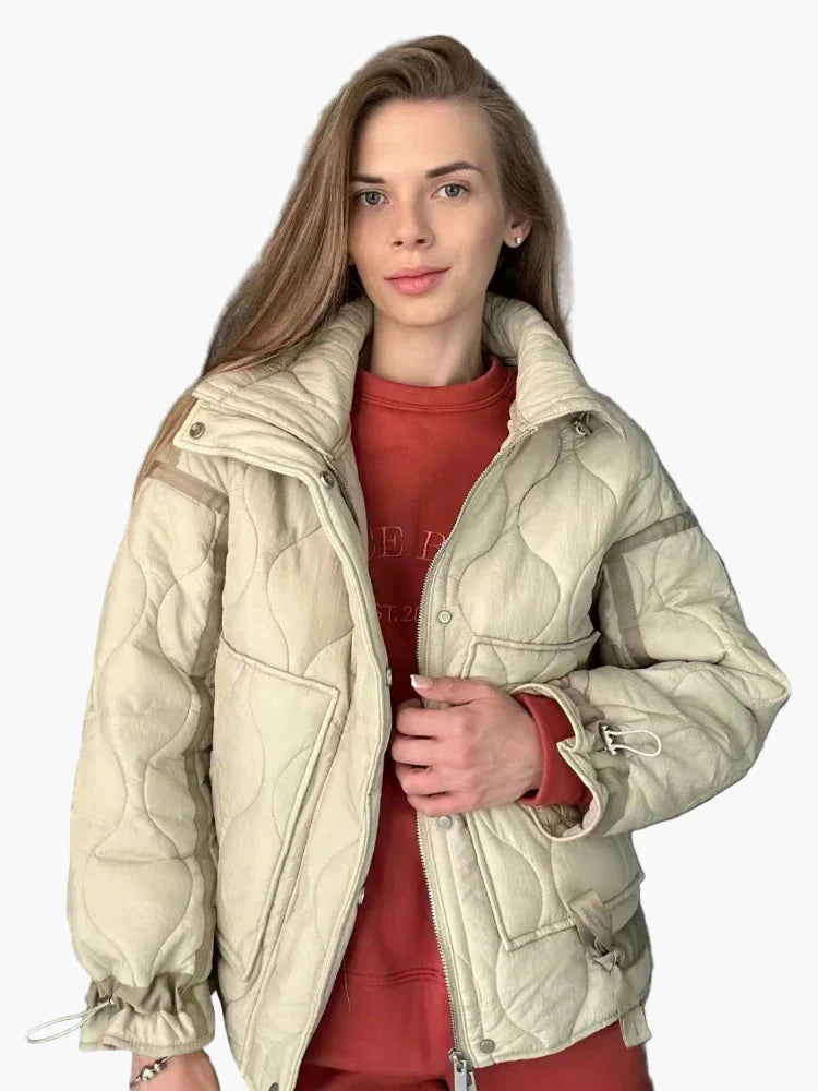 Damen Steppjacke Casual Übergangsjacke mit modernem Design für Alltag und Freizeit