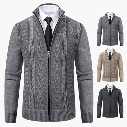Herren Strickjacke mit Reißverschluss – Eleganter Business Casual Cardigan für Büro und Freizeit