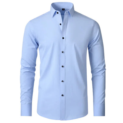 Geoff – Herren Stretch Hemd mit Knopfleiste und schlanker Passform