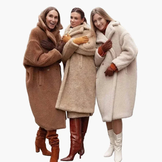 Damen Oversize Teddy Mantel – Modischer Wintermantel für Alltag & Freizeit