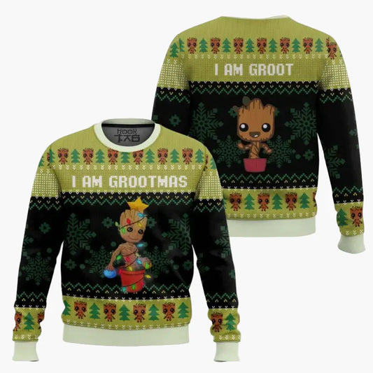 Unisex Weihnachts-Sweatshirt "I Am Grootmas" – Lustiger Groot Ugly Christmas Pullover für Fans