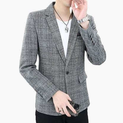 Herren Modernes Business-Sakko – Elegantes Kariertes Blazer für Büro & Freizeit