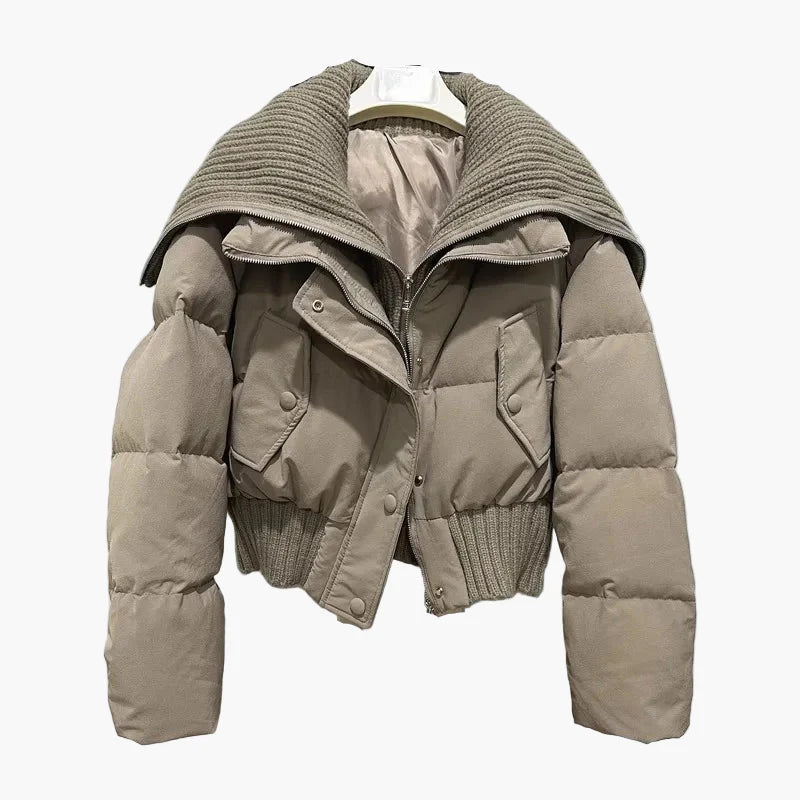 Damen Steppjacke mit weitem Kragen – Modische Winterjacke für Alltag & Freizeit