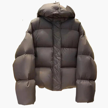 Herren Oversize Daunen-Look Winterjacke mit Kapuze – Modischer Puffer-Stil für kalte Tage