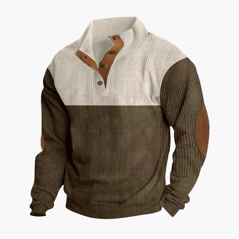 Herren Vintage Freizeitpullover mit Knopfleiste – Stilvoller Strickpullover für Alltag und Büro
