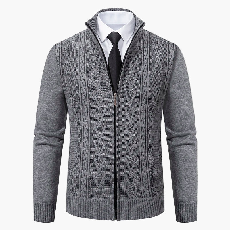 Herren Strickjacke mit Reißverschluss – Eleganter Business Casual Cardigan für Büro und Freizeit