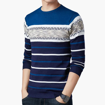 Herren Pullover mit modernem Streifenmuster – Lässiger Strickpullover für Alltag und Freizeit