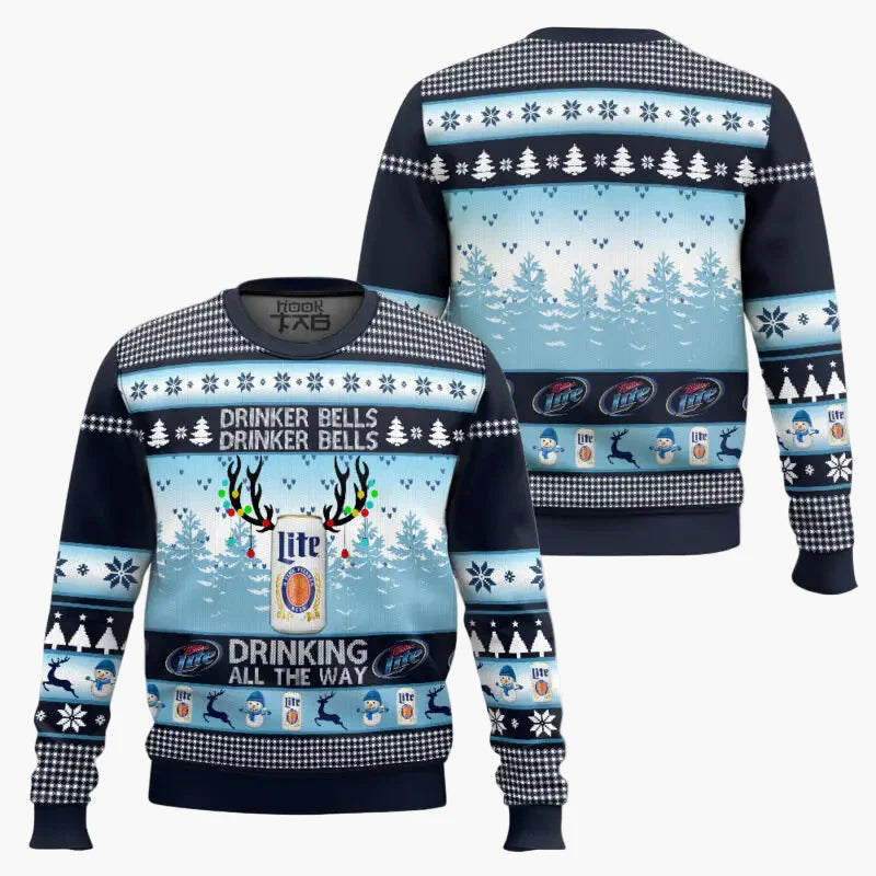 Herren Ugly Christmas Sweater – Lustiger Bier-Pullover für Weihnachten und Winterfeiern