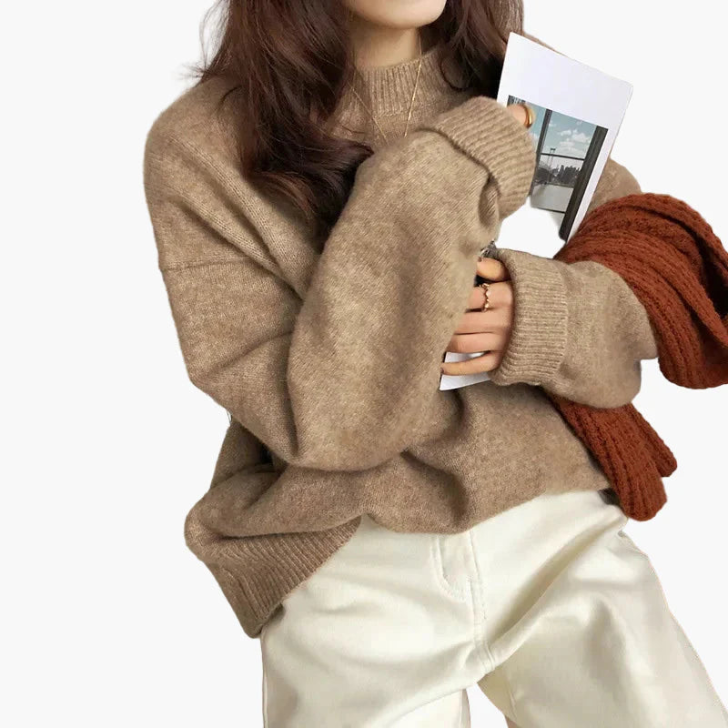 Damen Oversize Pullover Retro Lässig Komfortabel Herbst Winter