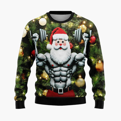 Herren Ugly Christmas Sweater Hip Hop Santa Claus – Lustiger Weihnachtspullover für Partys & Freizeit