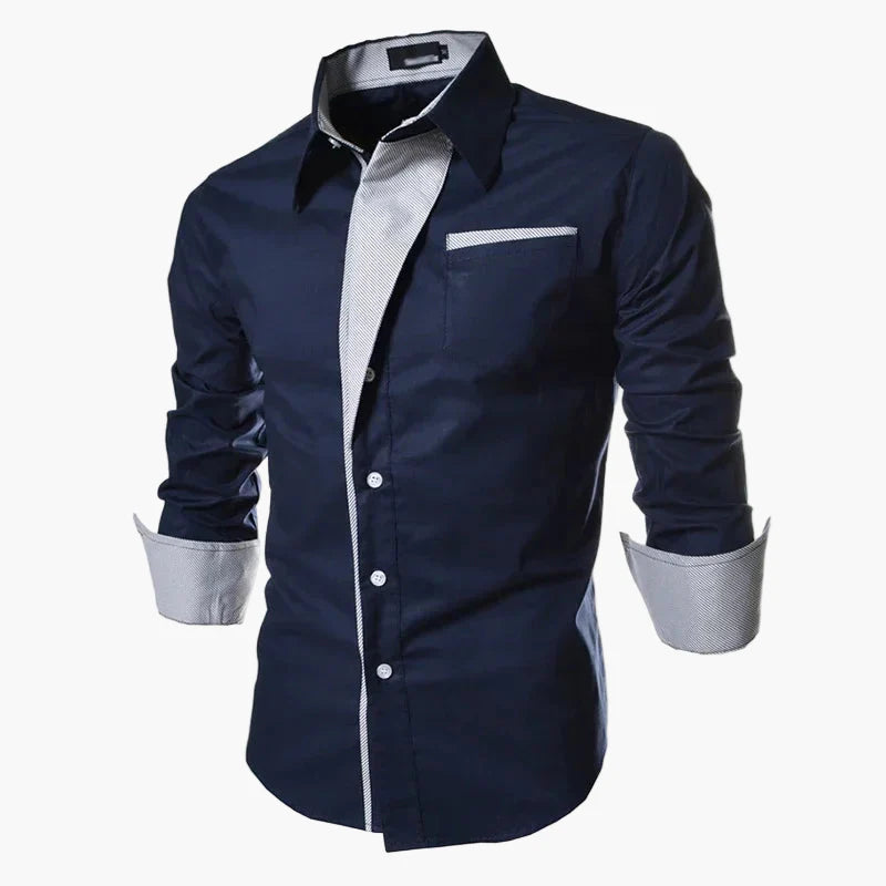 Herren Business Freizeit Hemd Slim Fit Modern Langarmshirt – Eleganter Stil für Büro und Alltag