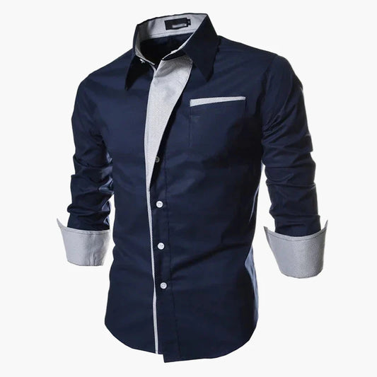 Herren Business Freizeit Hemd Slim Fit Modern Langarmshirt – Eleganter Stil für Büro und Alltag