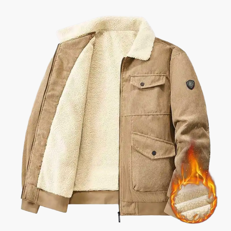 Herren Winterjacke mit Teddyfutter – Retro Stil für Alltag, Freizeit & Outdoor