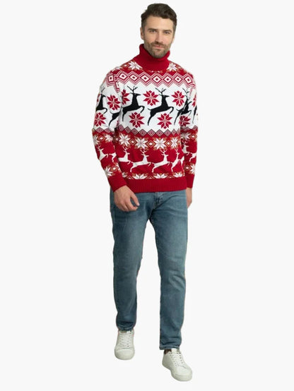 Damen Weihnachtspullover mit Rentier- und Sternenmuster – Festlicher Winterpullover für Freizeit & Feiern