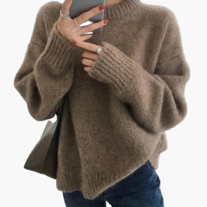 Damen Oversize Pullover im Retro-Stil für Herbst und Winter, ideal für lässige Outfits