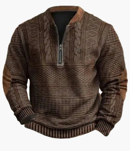 Herren Pullover mit halbem Reißverschluss – Stilvolles Strickdesign für Herbst und Winter