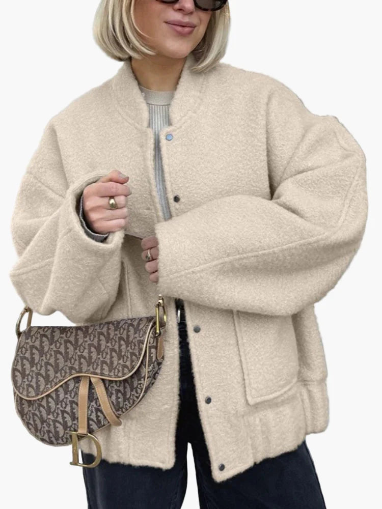 Damen Oversize Bomberjacke im lässigen Streetstyle Look – Perfekt für Alltag & Freizeit