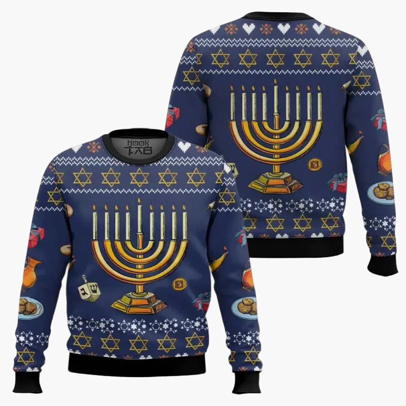 Unisex Weihnachtspullover Ugly Sweater – Lustiger Hanukkah Pullover "Not Today Santa" für Feiertage und Partys