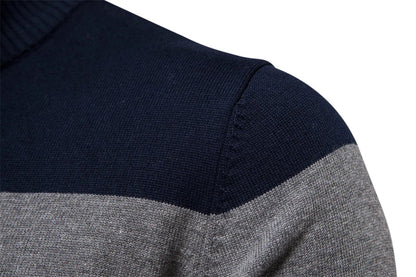 Herren Strickpullover mit Reißverschluss – Moderner Streifen-Look für Alltag und Freizeit