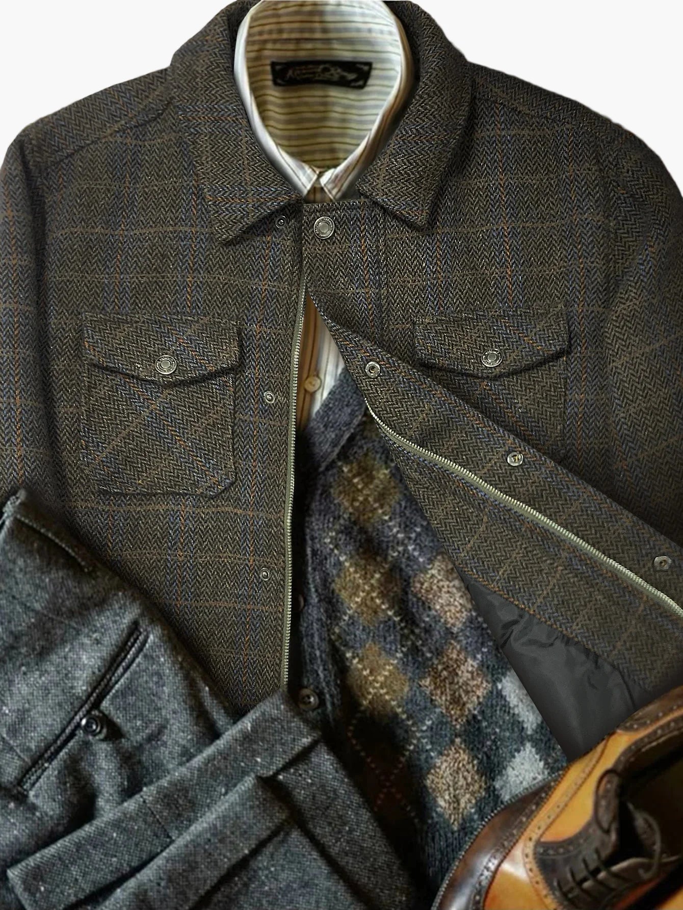 Herren Freizeithemdjacke im klassischen Karomuster – Stilvolle Übergangsjacke für Alltag und Freizeit