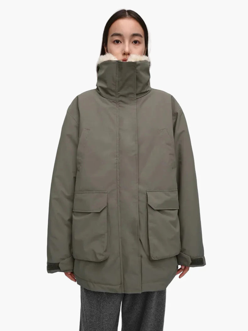 Damen Winter Parka mit Teddykragen – Lässiger Outdoor Mantel für kalte Tage