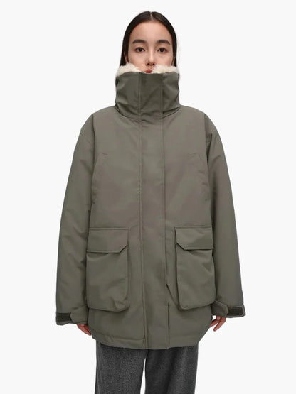 Damen Winter Parka mit Teddykragen – Lässiger Outdoor Mantel für kalte Tage