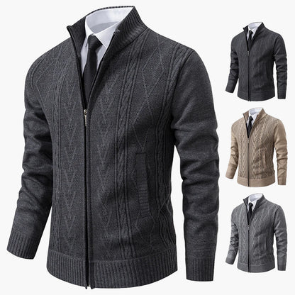Herren Strickjacke mit Reißverschluss – Eleganter Business Casual Cardigan für Büro und Freizeit