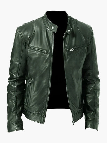 Herren Biker Kunstlederjacke – Klassischer Stil für Alltag und Freizeit