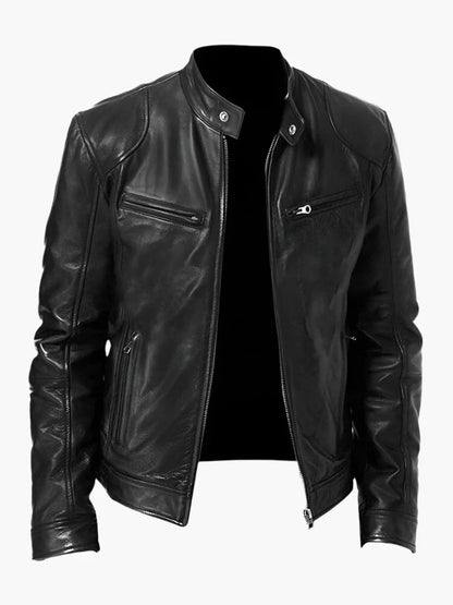 Herren Biker Kunstlederjacke – Klassischer Stil für Alltag und Freizeit