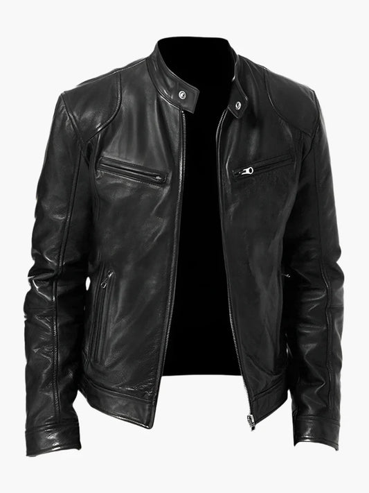 Herren Biker Kunstlederjacke – Klassischer Stil für Alltag und Freizeit