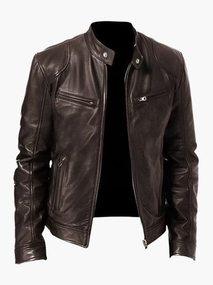 Herren Biker Kunstlederjacke – Klassischer Stil für Alltag und Freizeit