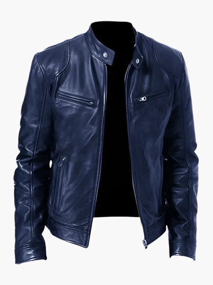 Herren Biker Kunstlederjacke – Klassischer Stil für Alltag und Freizeit