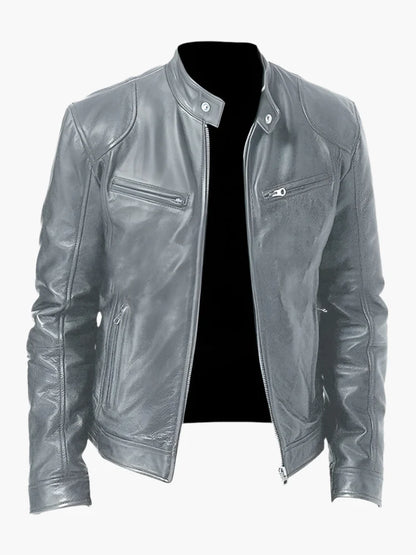 Herren Biker Kunstlederjacke – Klassischer Stil für Alltag und Freizeit