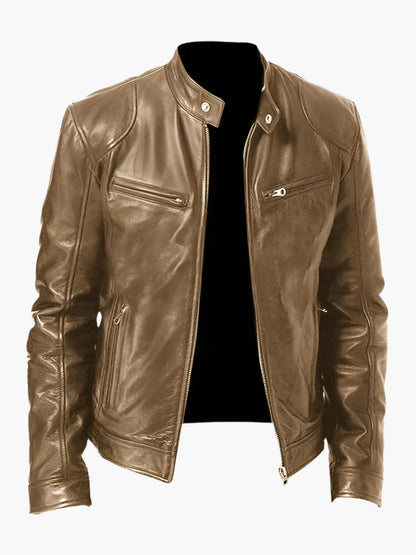 Herren Biker Kunstlederjacke – Klassischer Stil für Alltag und Freizeit