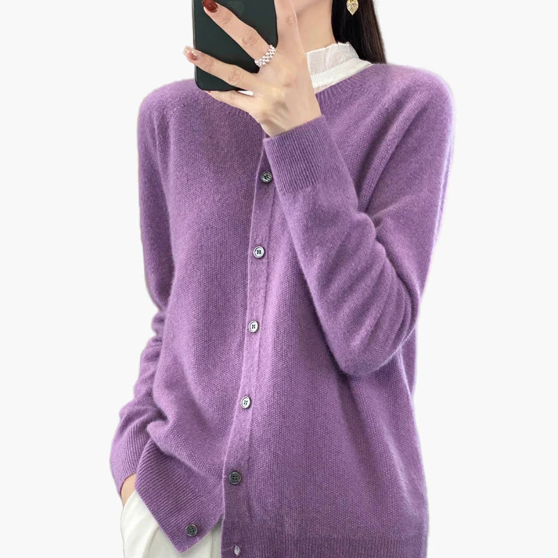 Damen Strickjacke Klassisch Elegant – Cardigan für Alltag und Büro