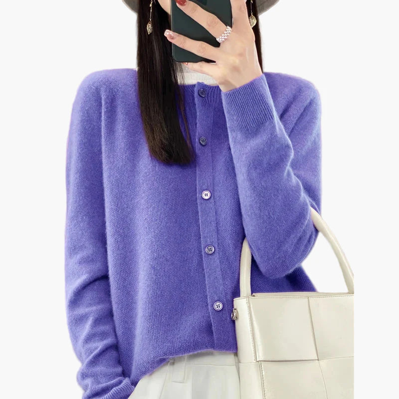 Damen Strickjacke Klassisch Elegant – Cardigan für Alltag und Büro