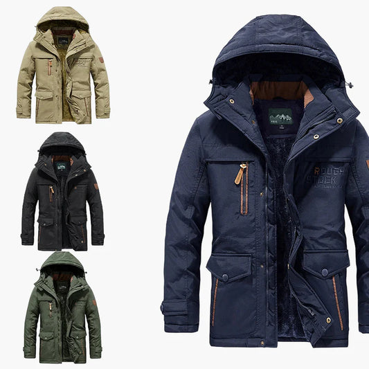 Herren Winterjacke Outdoor Parka mit Kapuze – Warm Gefütterte Freizeitjacke für kalte Tage