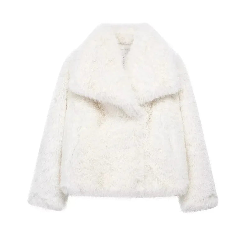 Damen Luxus Faux Fur Jacke – Eleganter Herbst Winter Look für besondere Anlässe