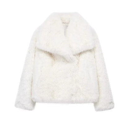 Damen Luxus Faux Fur Jacke – Eleganter Herbst Winter Look für besondere Anlässe