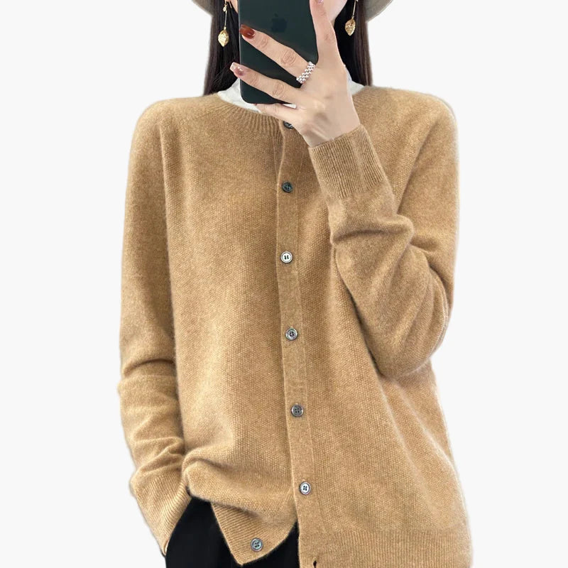 Damen Strickjacke Klassisch Elegant – Cardigan für Alltag und Büro