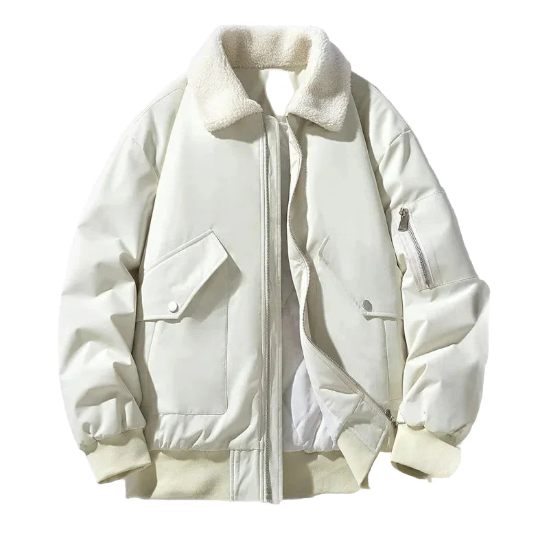 Herren Winter Bomberjacke mit Teddykragen – Modischer Freizeit- und Alltagsbegleiter